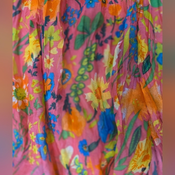 Bright And Colourful Boho Floral Skirt With 1/2 Slip - Picture 11 of 12